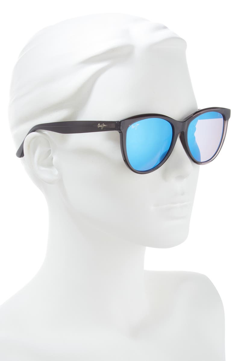 Maui Jim 56mm Core Cat Eye Polarized Sunglasses, Alternate, color, Grey Grey Blue