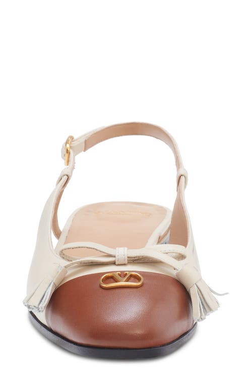 Valentino Garavani Women Valet Du Roi Slingback Ballets In Butter/tobacco