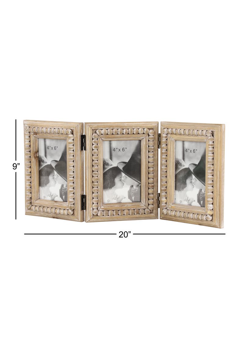 Farmhouse 4" x 6" Tri-Fold Picture Frame, Alternate, color, BROWN