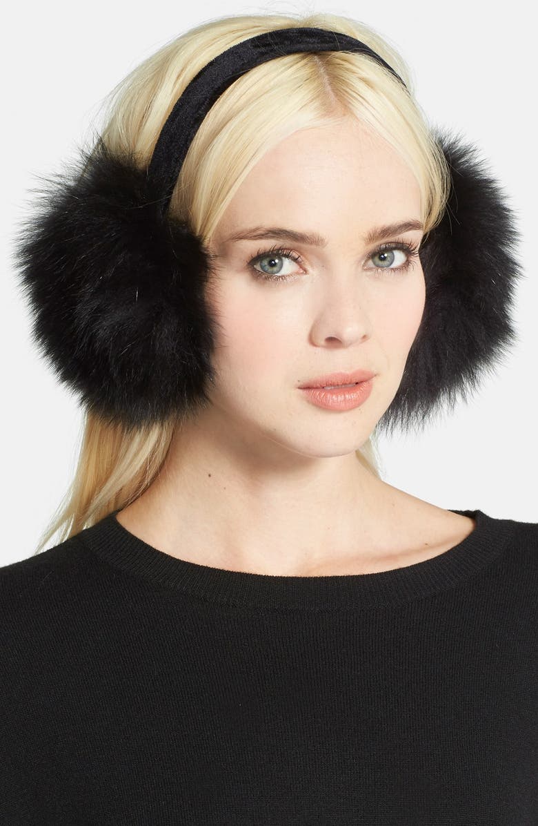 Kyi Kyi Genuine Fox Fur Earmuffs, Main, color, 
