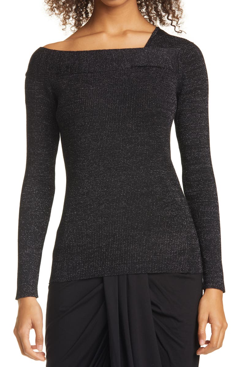Donna Karan New York Donna Karan Asymmetrical Sweater, Alternate, color, 