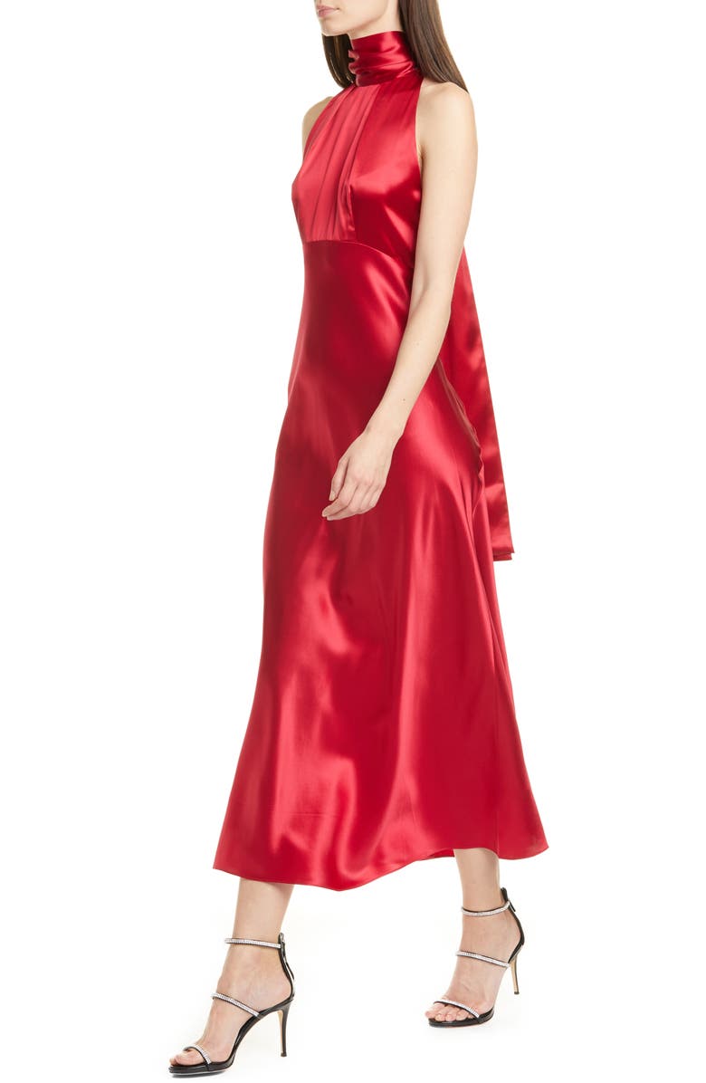 SALONI Michelle Silk Midi Dress, Alternate, color, 
