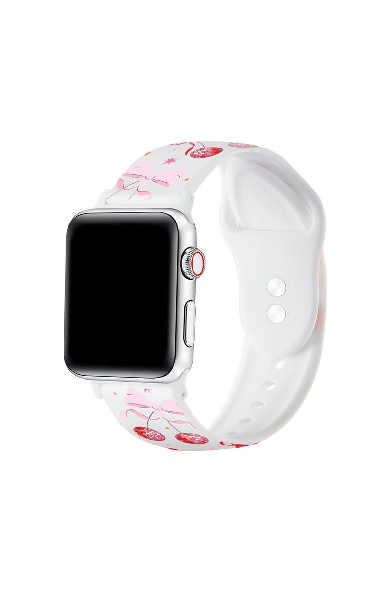 Posh Tech Disco Cherry Silicone Band for Apple Watch + Smartwatch, Main, color, Disco Cherry