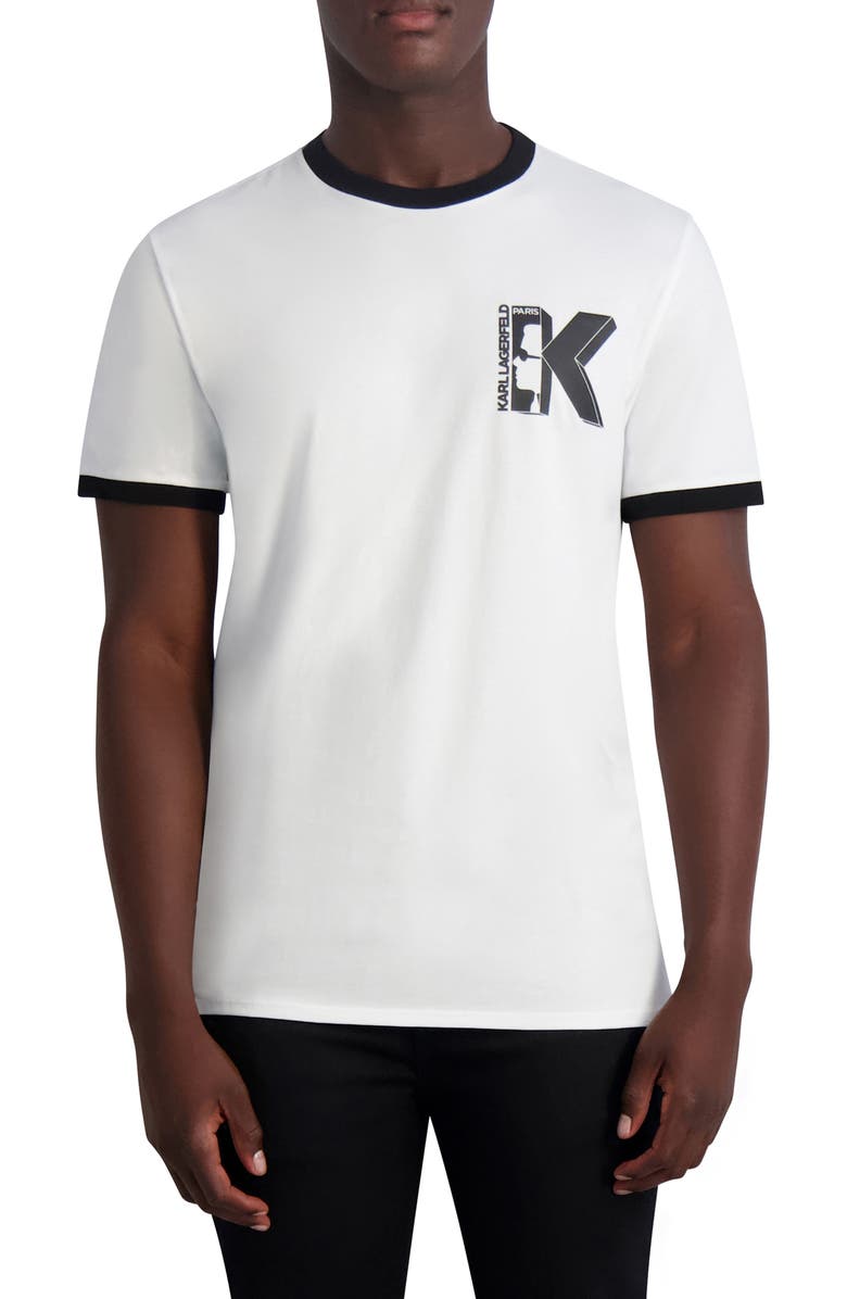 KARL LAGERFELD PARIS Logo Cotton T-Shirt, Main, color, 