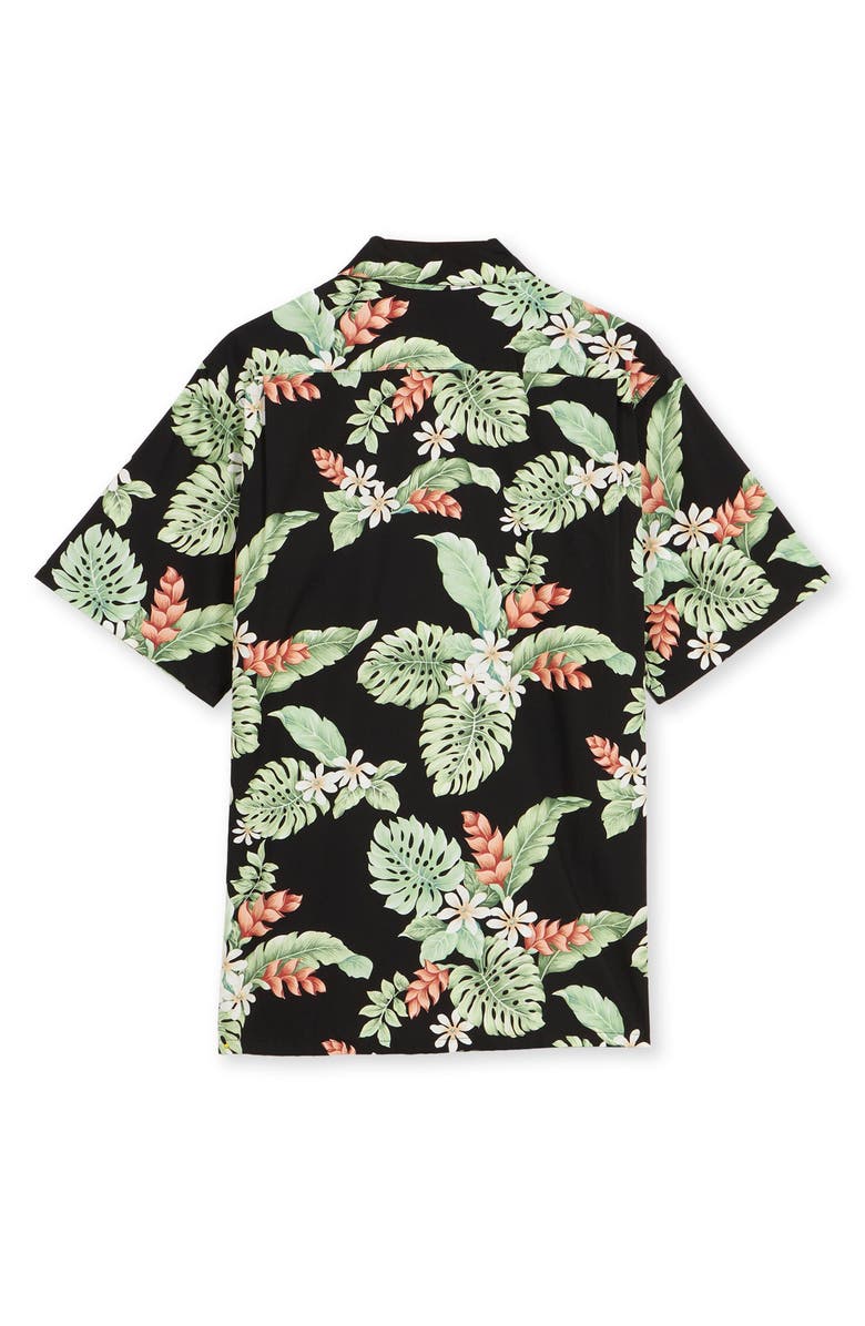 Fortela Tropical Garden Short Sleeve Shirt, Alternate, color, Black