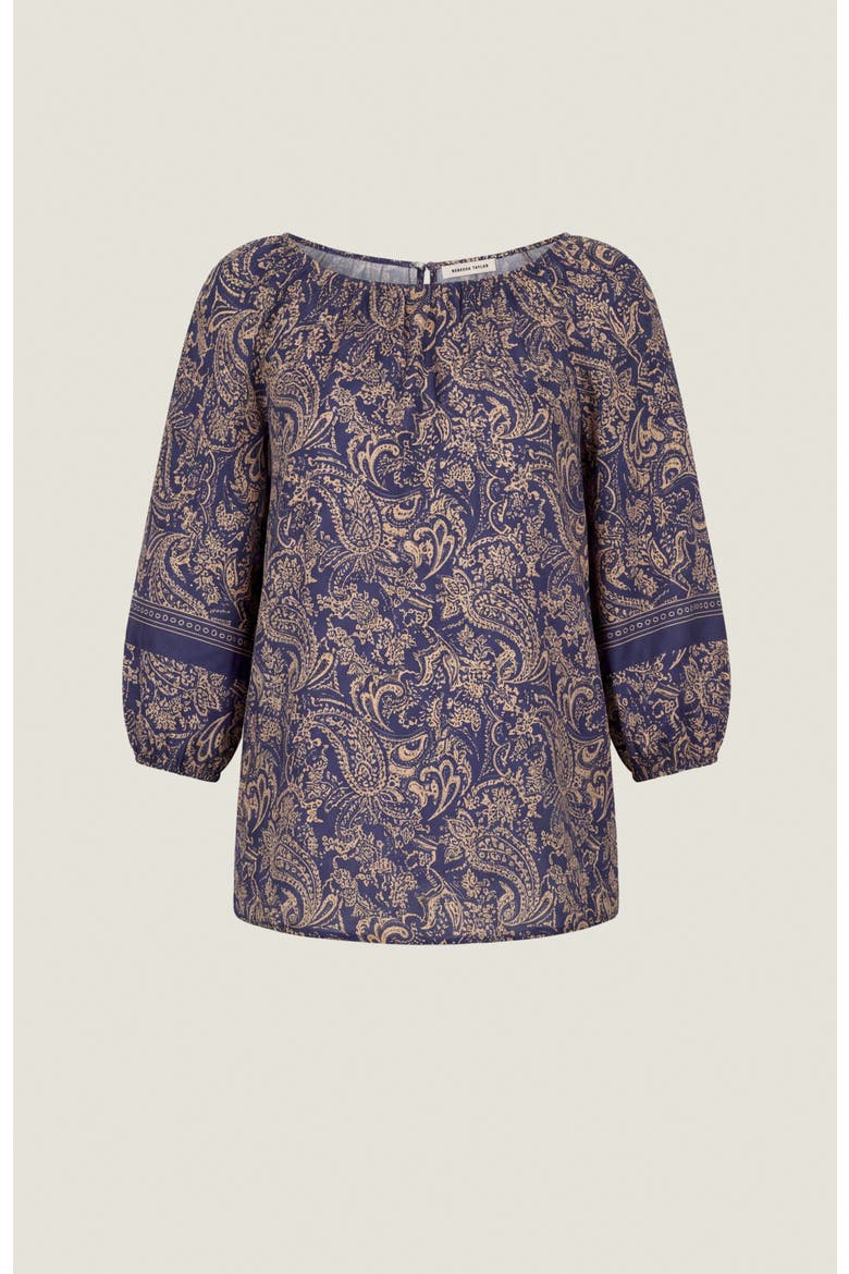 Reese Paisley Blouse, Alternate, color, Maritime Multi