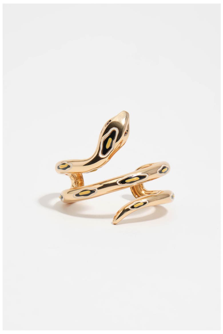 Gold snake bracelet, Alternate, color, GOLD