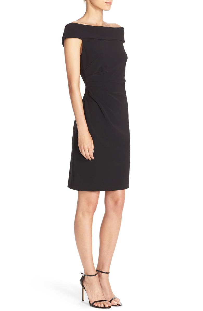 Vince Camuto Off the Shoulder Crepe Sheath Dress, Alternate, color, 