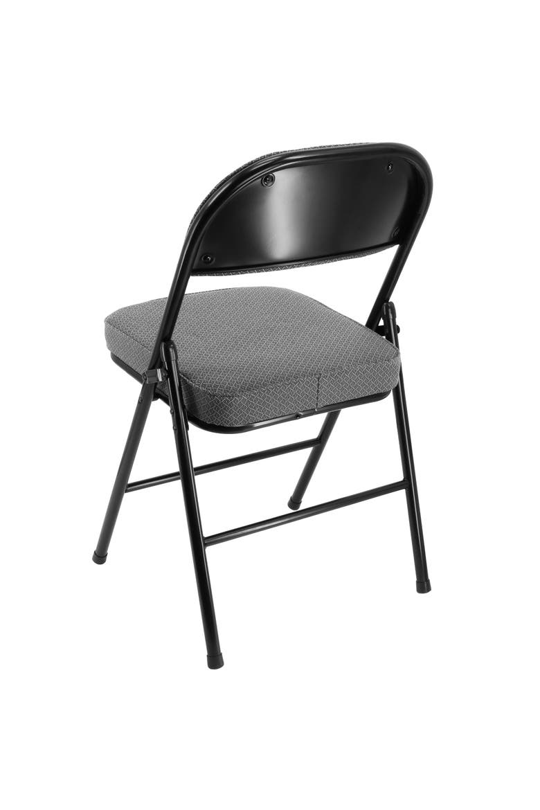 4 Piece Metal Folding Chair with 2.2 Inch Padded Seats, Alternate, color, Grey