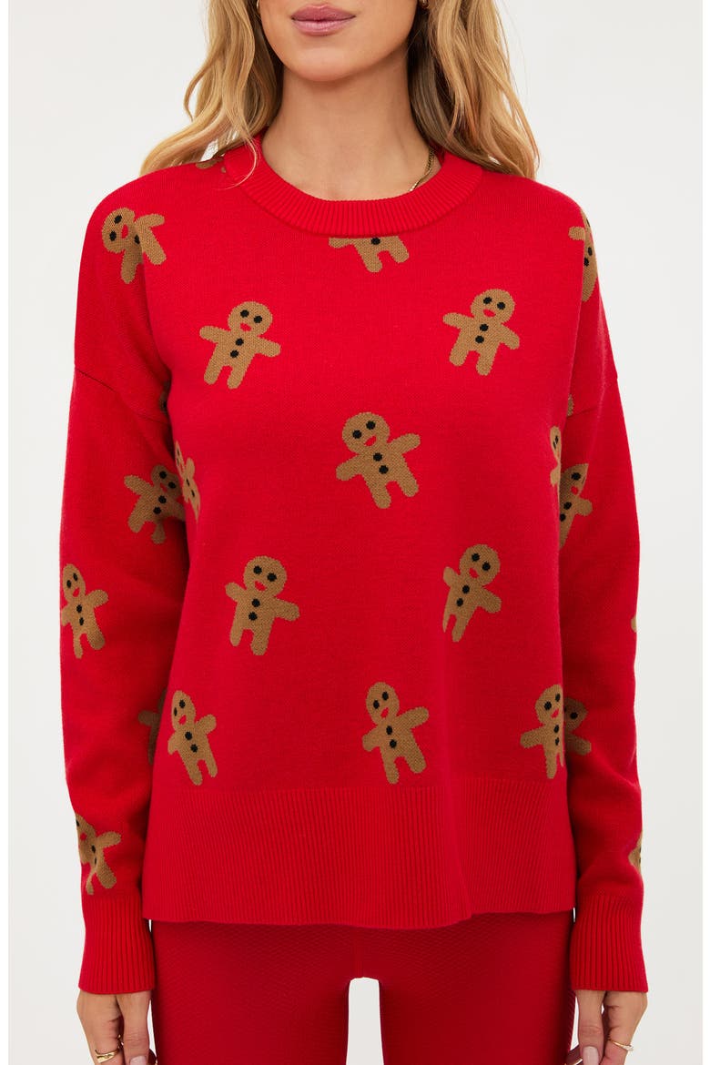 Callie Gingerbread Man Sweater, Alternate, color, GINGERBREAD