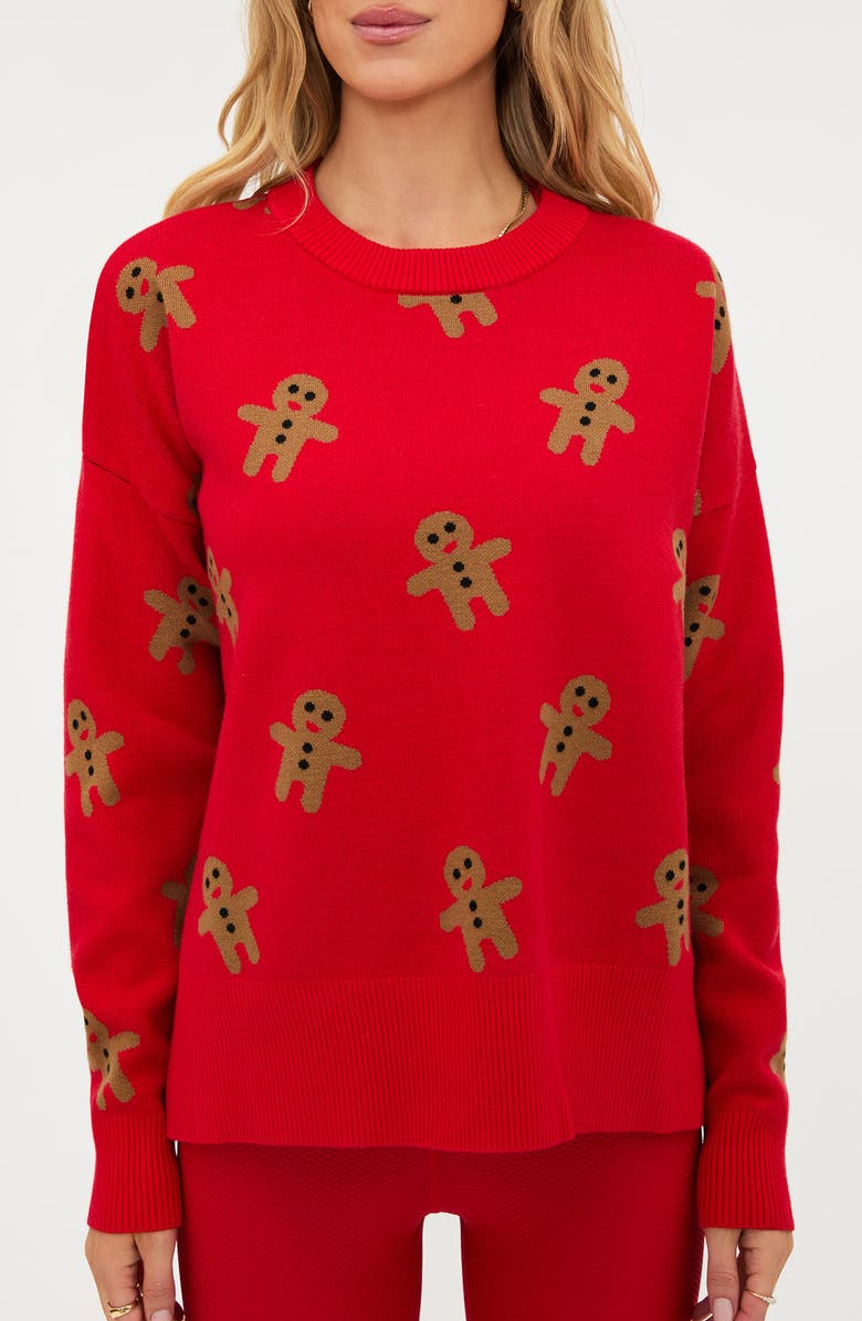 Beach Riot Callie Gingerbread Man Sweater, Alternate, color,