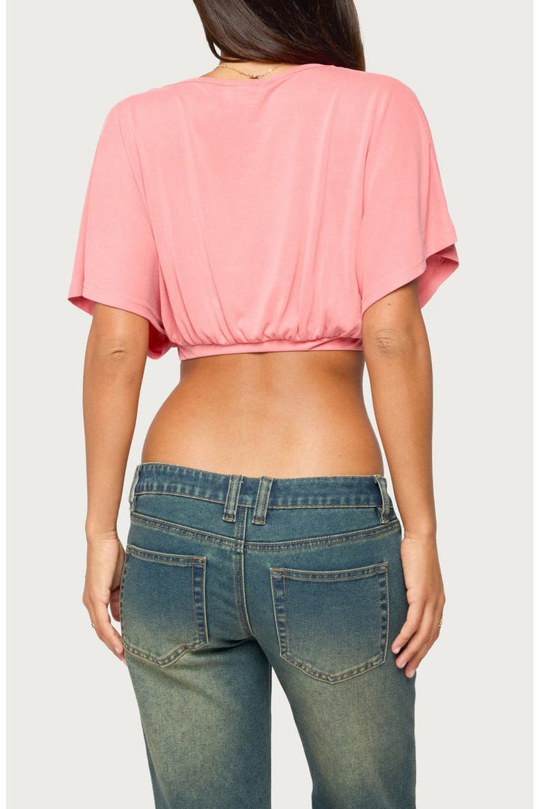 Candela V-Neck Crop Top, Alternate, color, CORAL