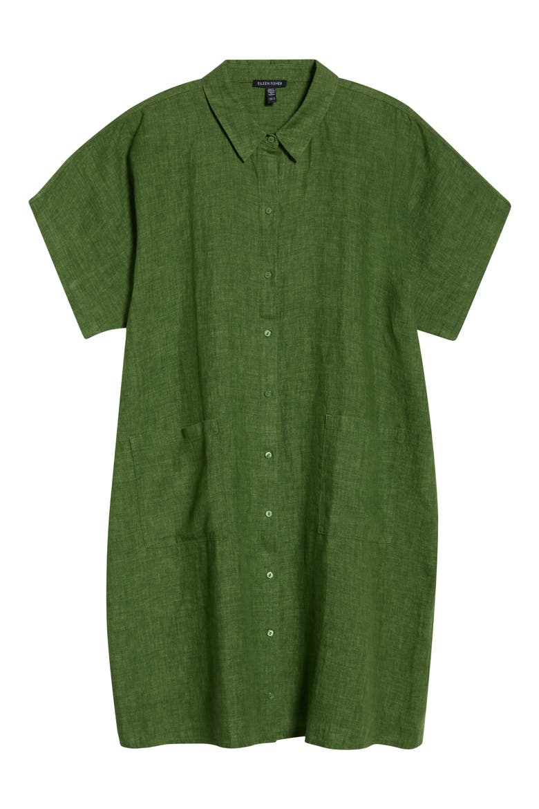 Organic Linen Shirtdress, Alternate, color, FIELD