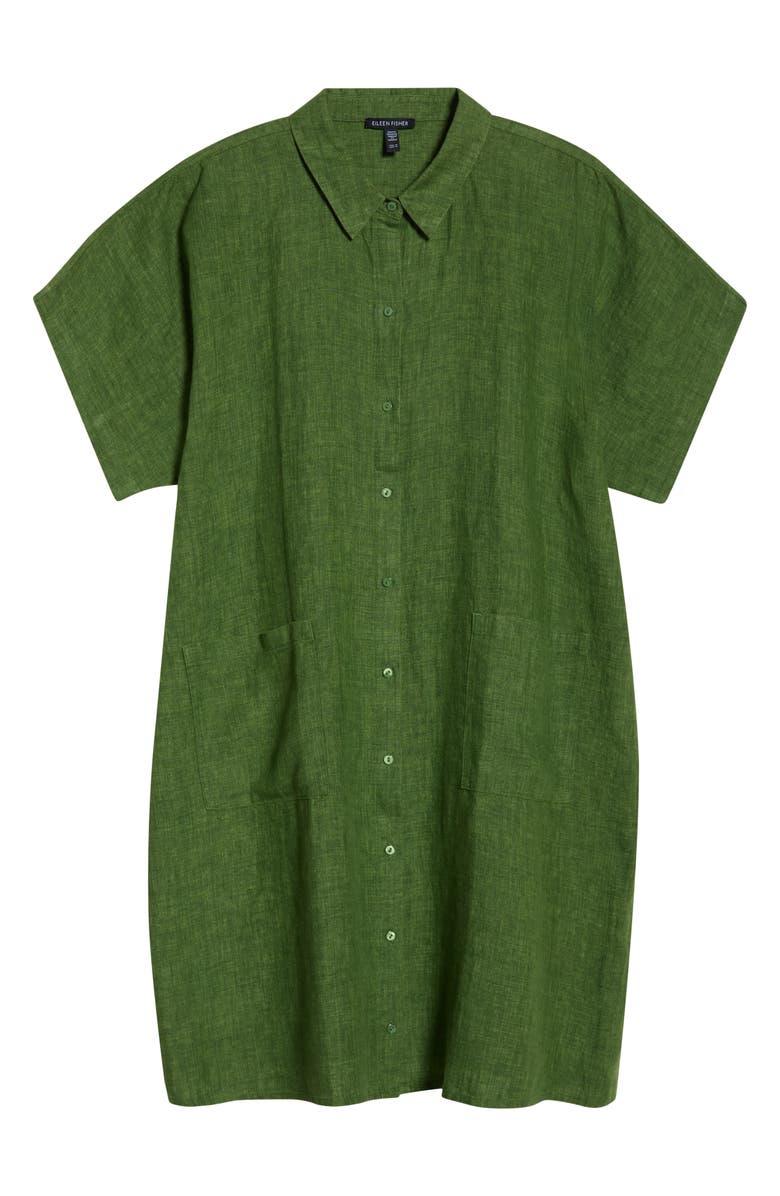 Eileen Fisher Organic Linen Shirtdress, Alternate, color, Field