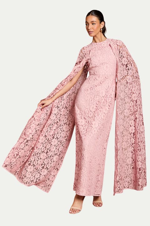 Lace Cape Gown