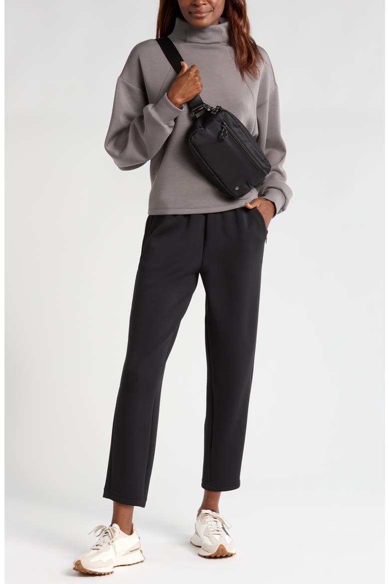 Soft Scuba Knit Funnel Neck Modal Blend Top, Alternate, color, GREY KITTEN