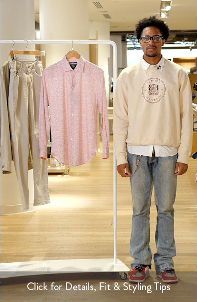 Slim Fit Ditsy Floral Performance Dress Shirt, sales video thumbnail