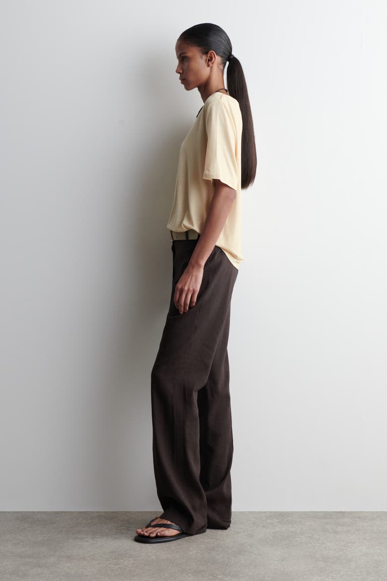 Relaxed Scoop-Neck T-Shirt, Alternate, color, LIGHT BEIGE