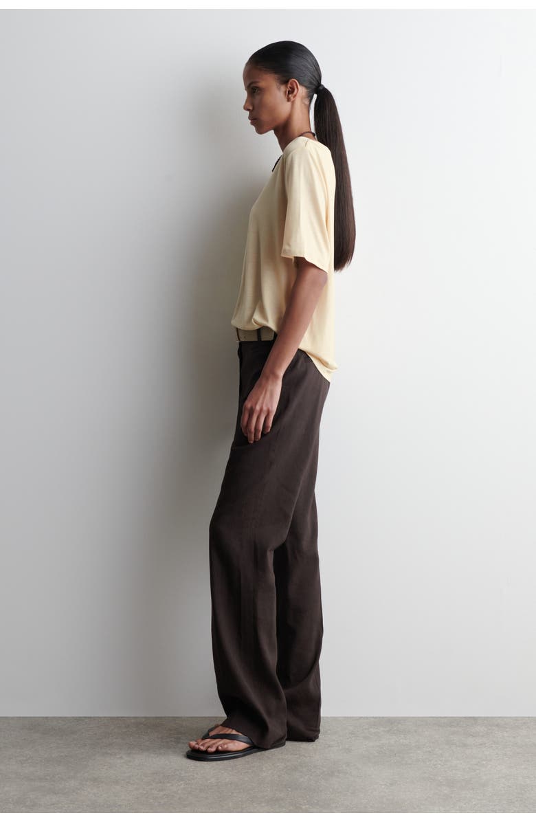 COS Relaxed Scoop-Neck T-Shirt, Alternate, color, Light Beige
