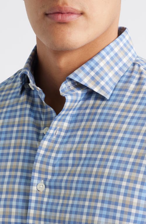 Johnnie-o Olie Plaid Stretch Button-up Shirt In Blue