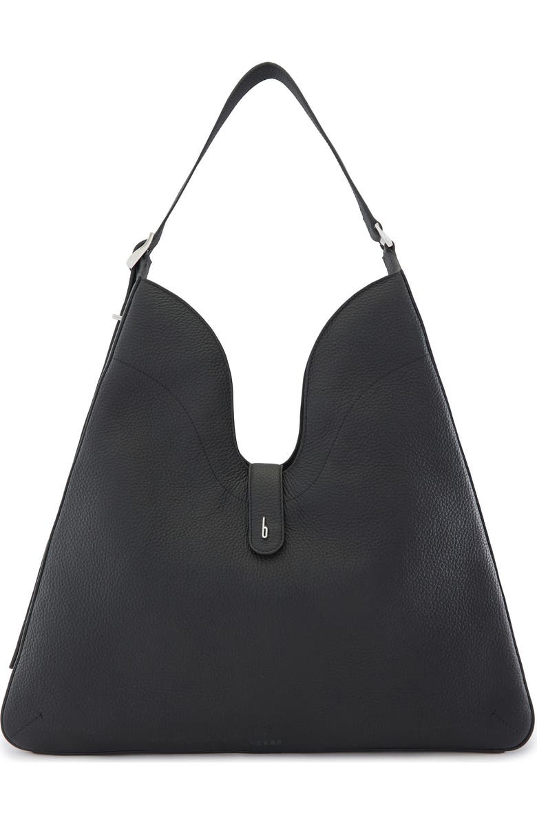 behno Melina Nappa Leather Shoulder Bag, Main, color, Black