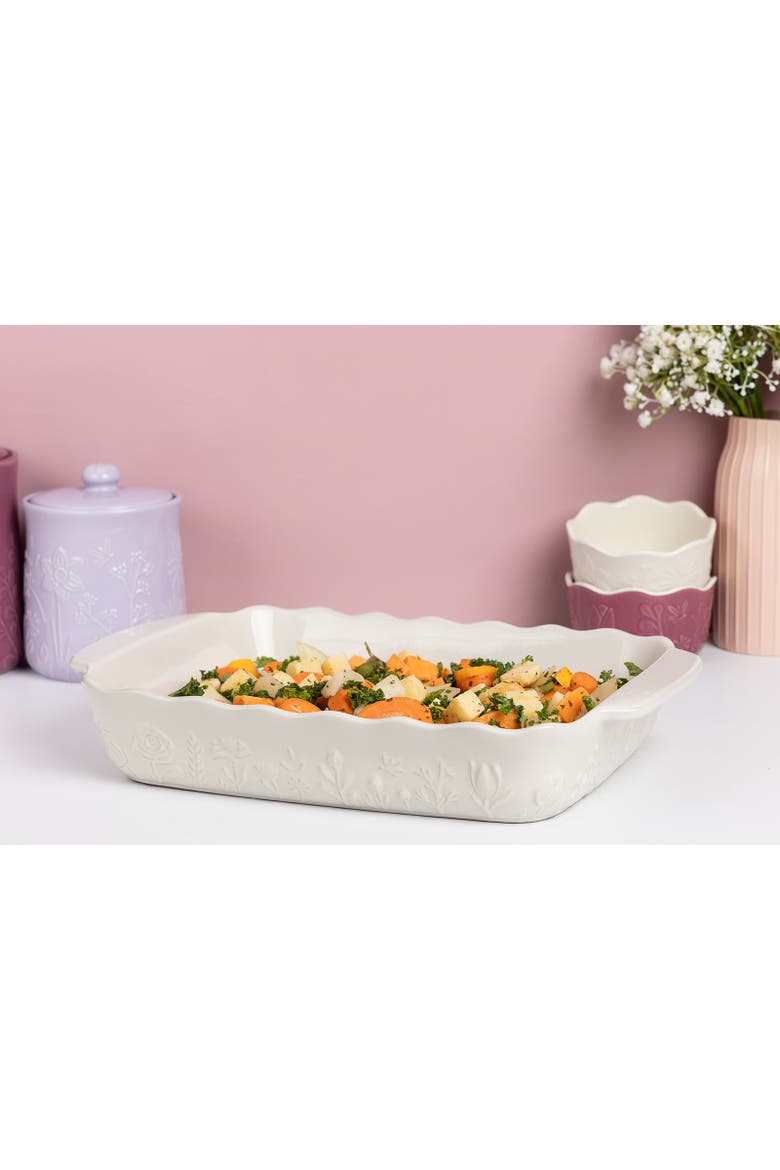In The Meadow Large Rectangular Baker, Alternate, color, Cream