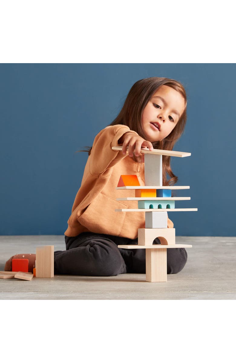 HABA Colored Wooden Building Blocks - Set of 85 Piece Set of Wooden Toys, Stacking Toys for Toddlers 1-3 Ideal Open Ended STEM Play, Alternate, color, Multi