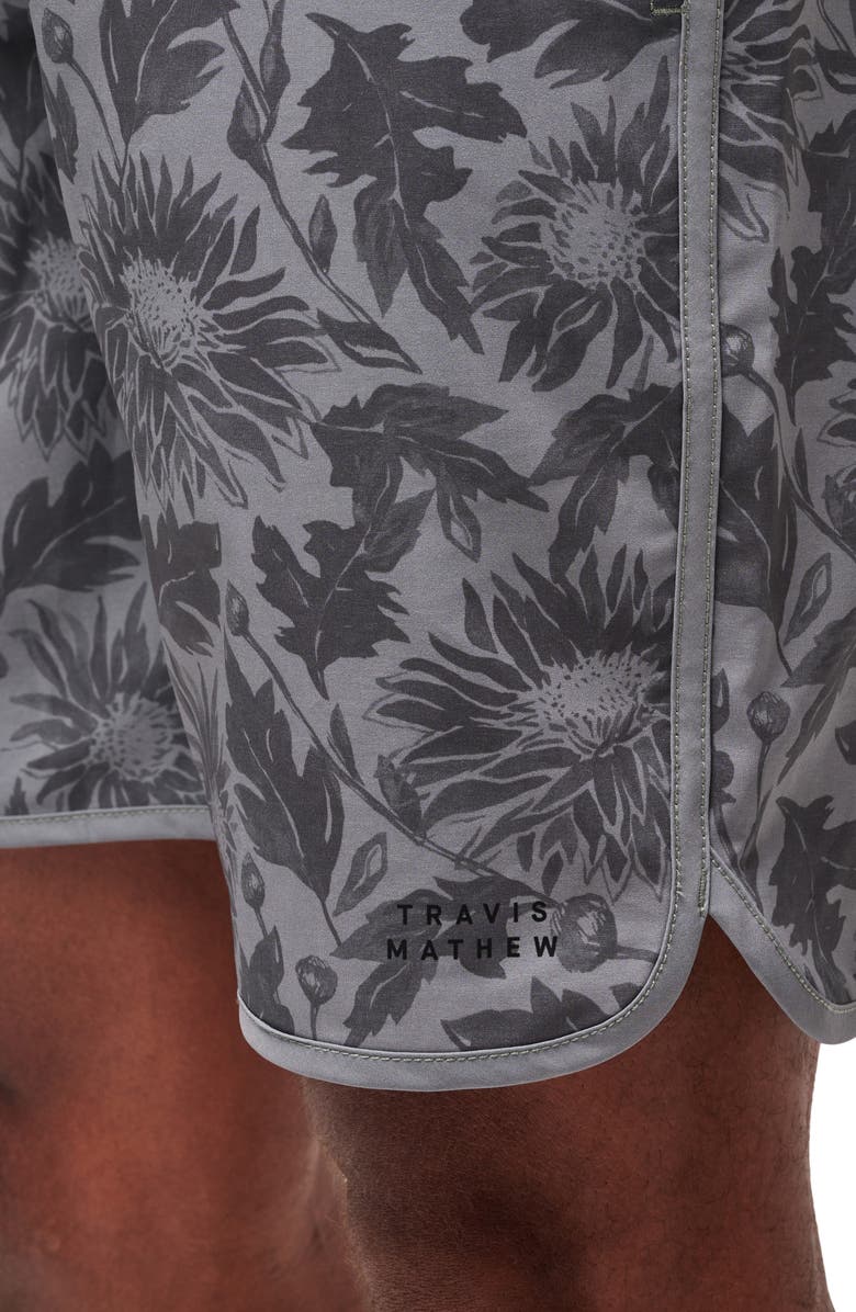 TravisMathew Green Bottles Board Shorts, Alternate, color, Heather Grey