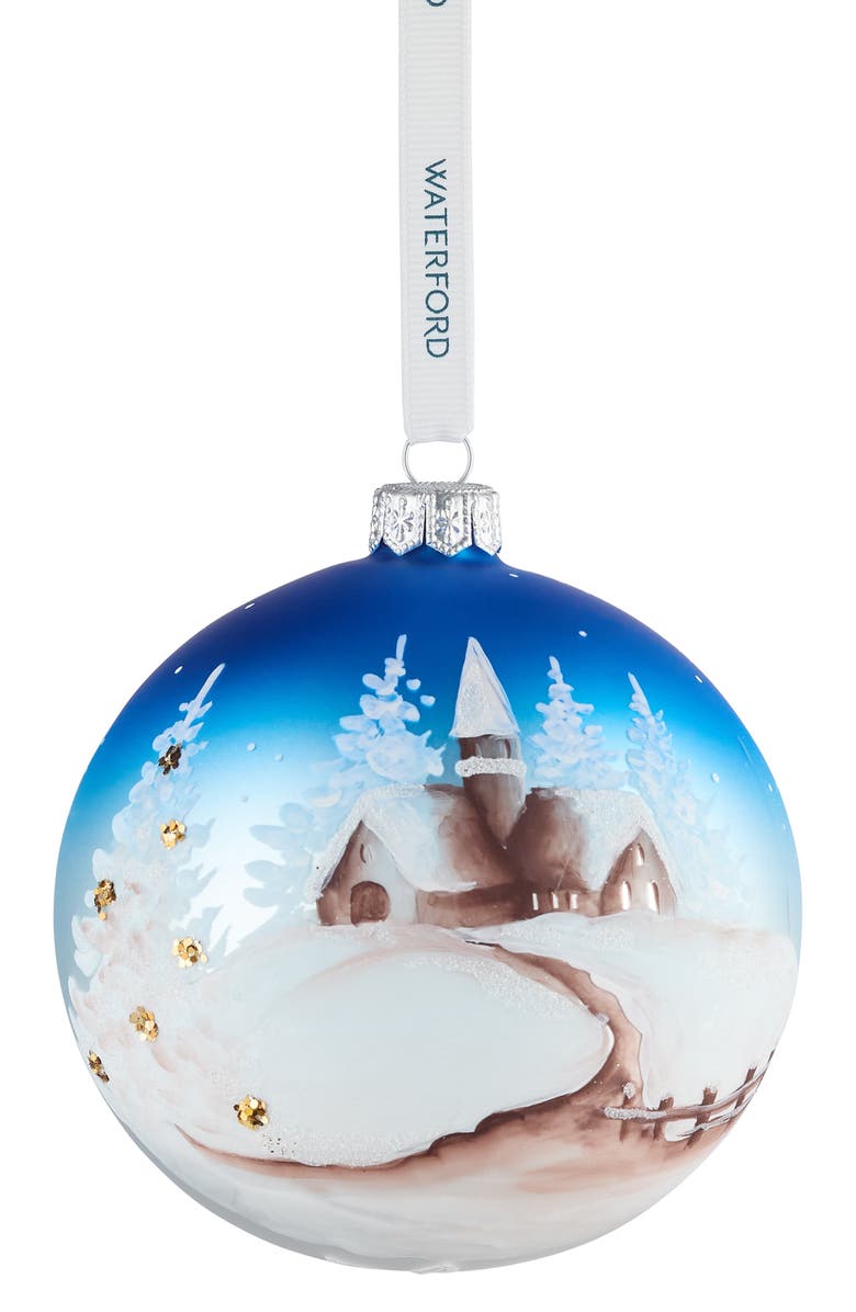 Waterford Holiday Heirlooms Winter Scene Glass Ornament, Main, color, Multi