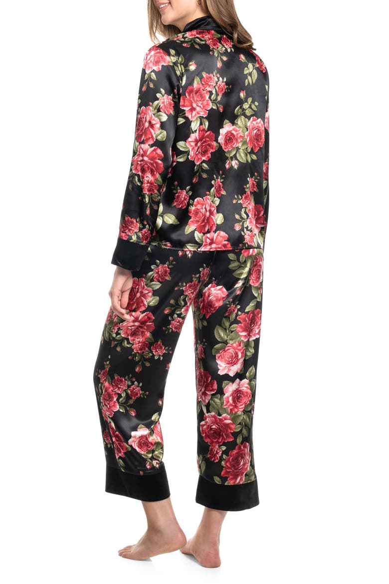 Sidney Satin Pajamas, Alternate, color, BLACK