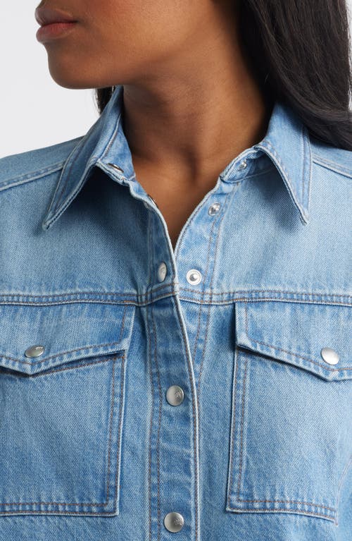 Madewell Airy Denim Crop Shirt In Blue