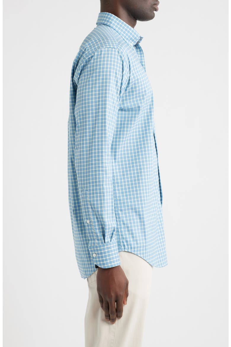 Felix Crown Lite Gingham Check Performance Twill Button-Down Shirt, Alternate, color, BLUEBIRD