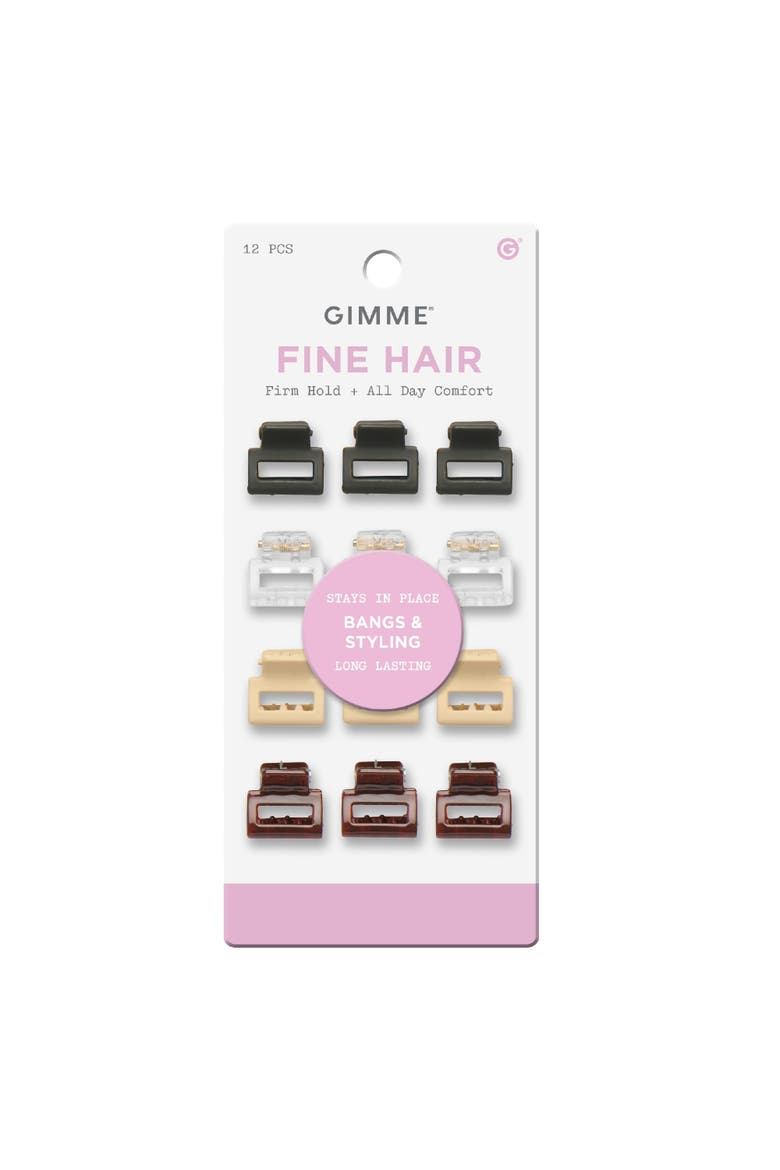 Mini Square Claw Clip Set, Main, color, Black