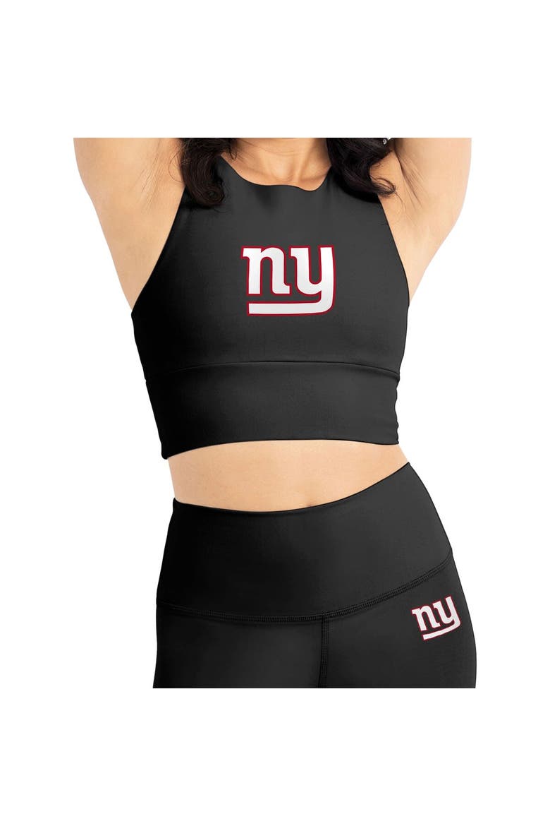 Women's Black New York Giants Leggings & Midi Bra Set, Alternate, color, Black
