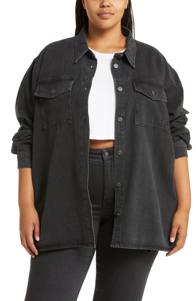 ASOS DESIGN Curve Oversize Denim Shacket, Main, color,