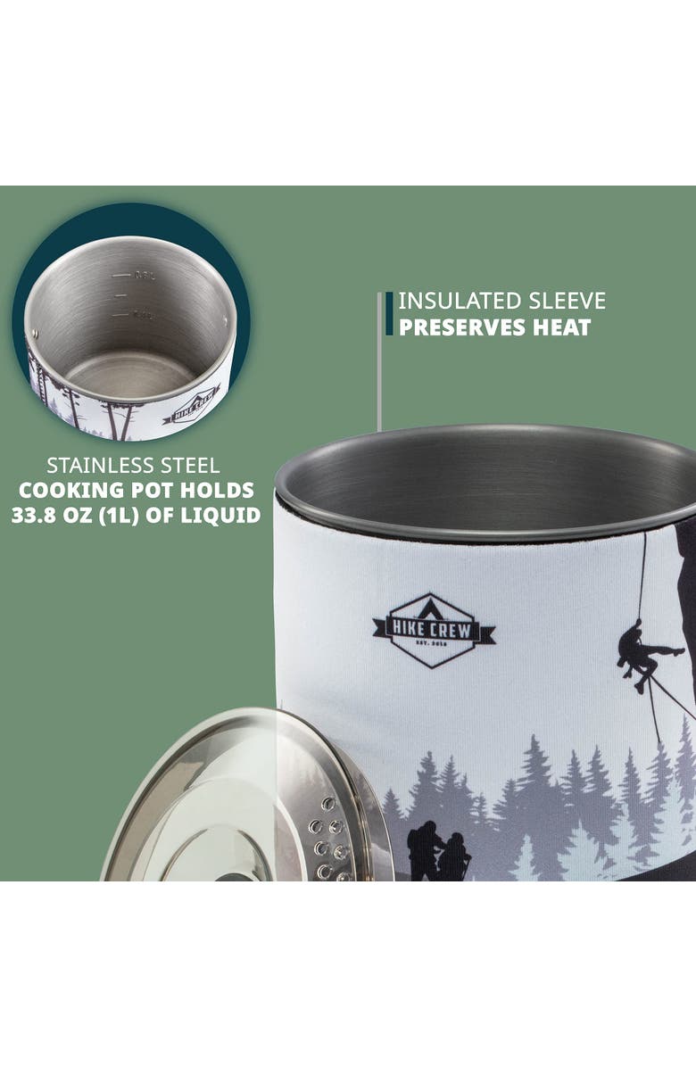 Hike Crew Portable Stove & Cooking System with 1L Pot, Compact Propane Stove Cooktop with Handle, Alternate, color, Black