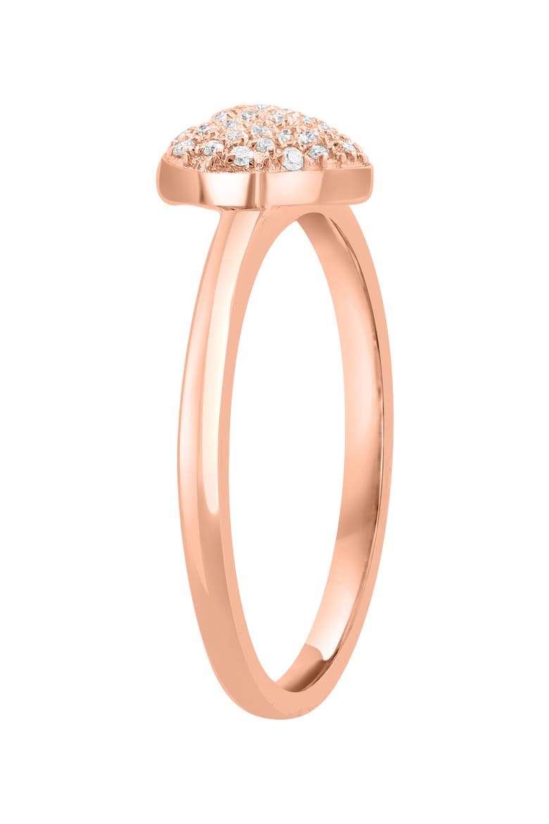 Diamond Pavé Heart Ring - 0.11ctw, Alternate, color, ROSE GOLD