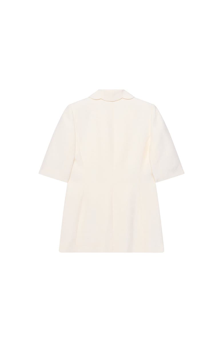 MINT VELVET Scallop Front Short Sleeve Blazer, Alternate, color, Cream