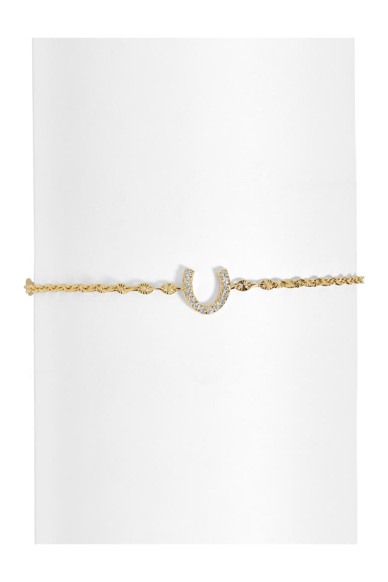 Pavé Horseshoe Bracelet, Main, color, GOLD