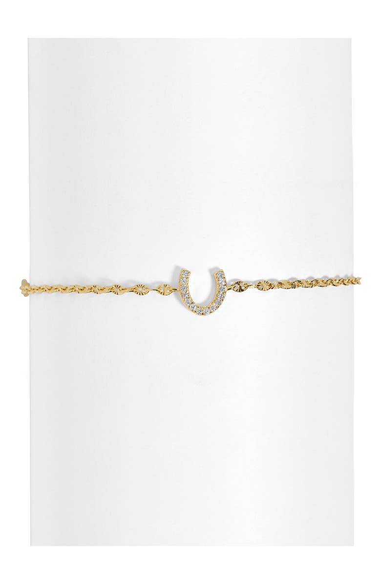 BaubleBar Pavé Horseshoe Bracelet, Main, color, 