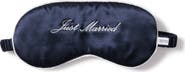 Petite Plume Just Married Embroidered Silk Sleep Mask