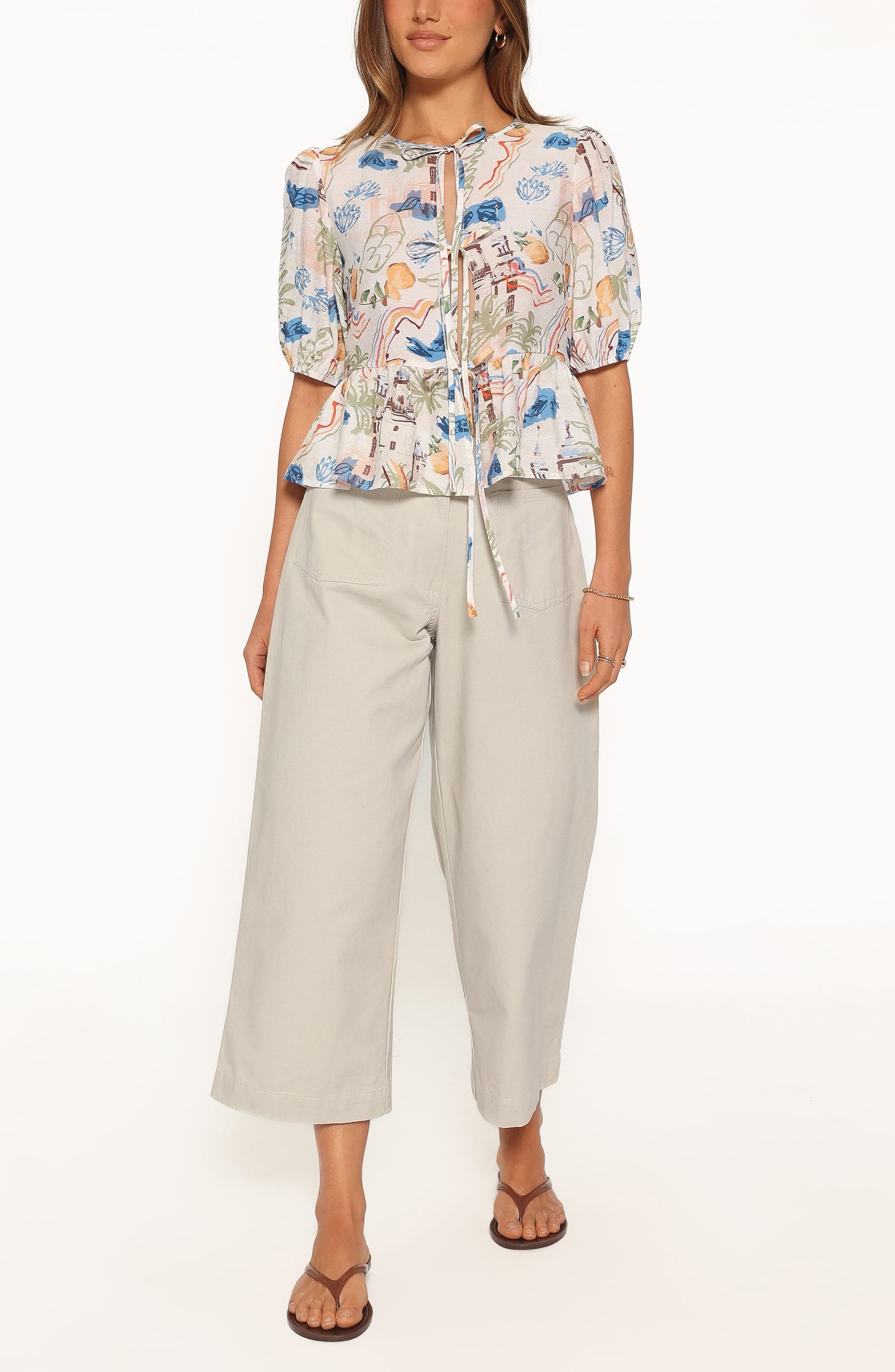 Petal & Pup Dory Print Peplum Top (Women) | Nordstrom
