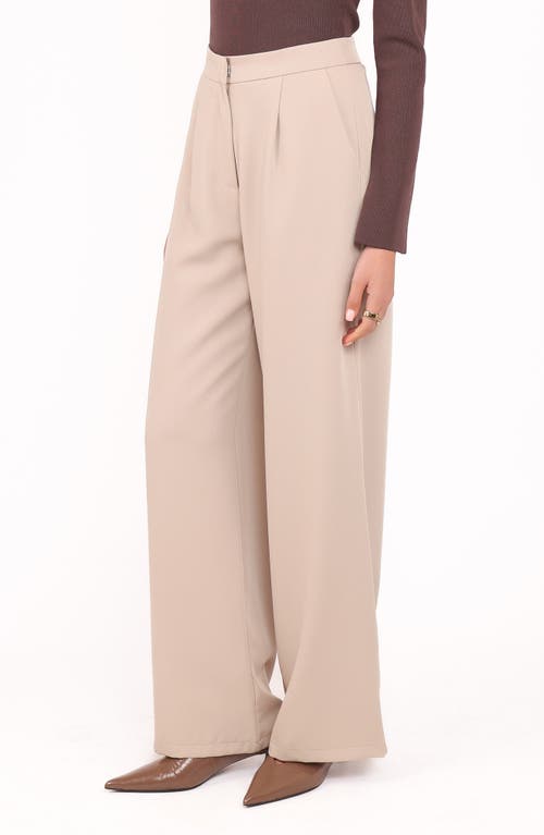 Petal And Pup Petal & Pup Ana Pleated Wide Leg Pants In Neutral