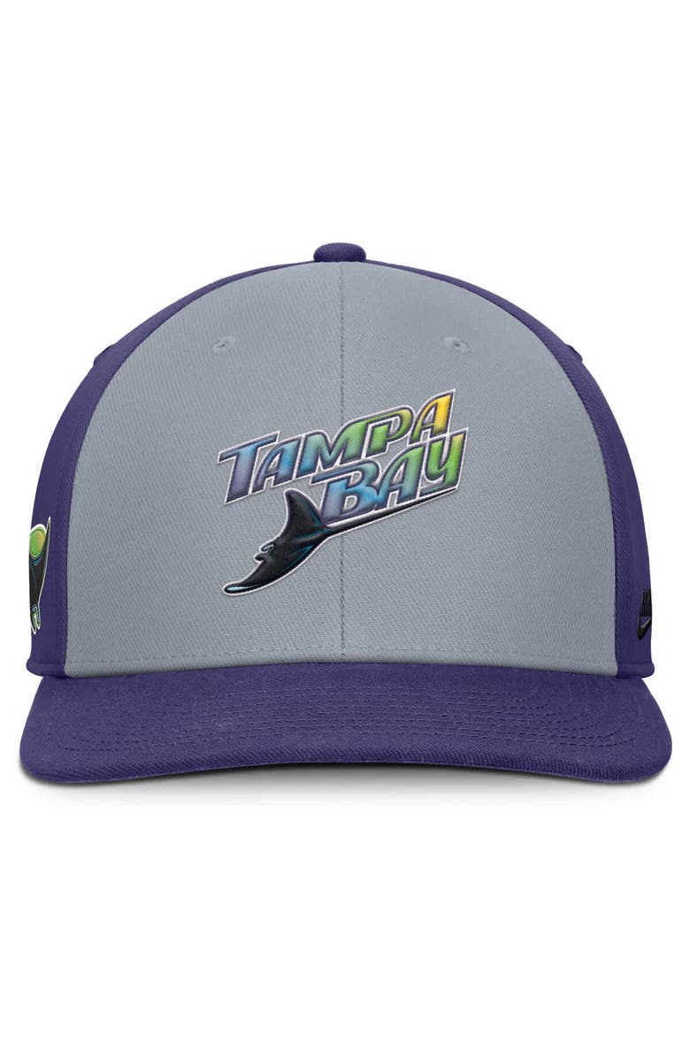 Nike Men's Nike Gray/Purple Tampa Bay Rays Pro Performance Snapback Hat, Alternate, color, Gray