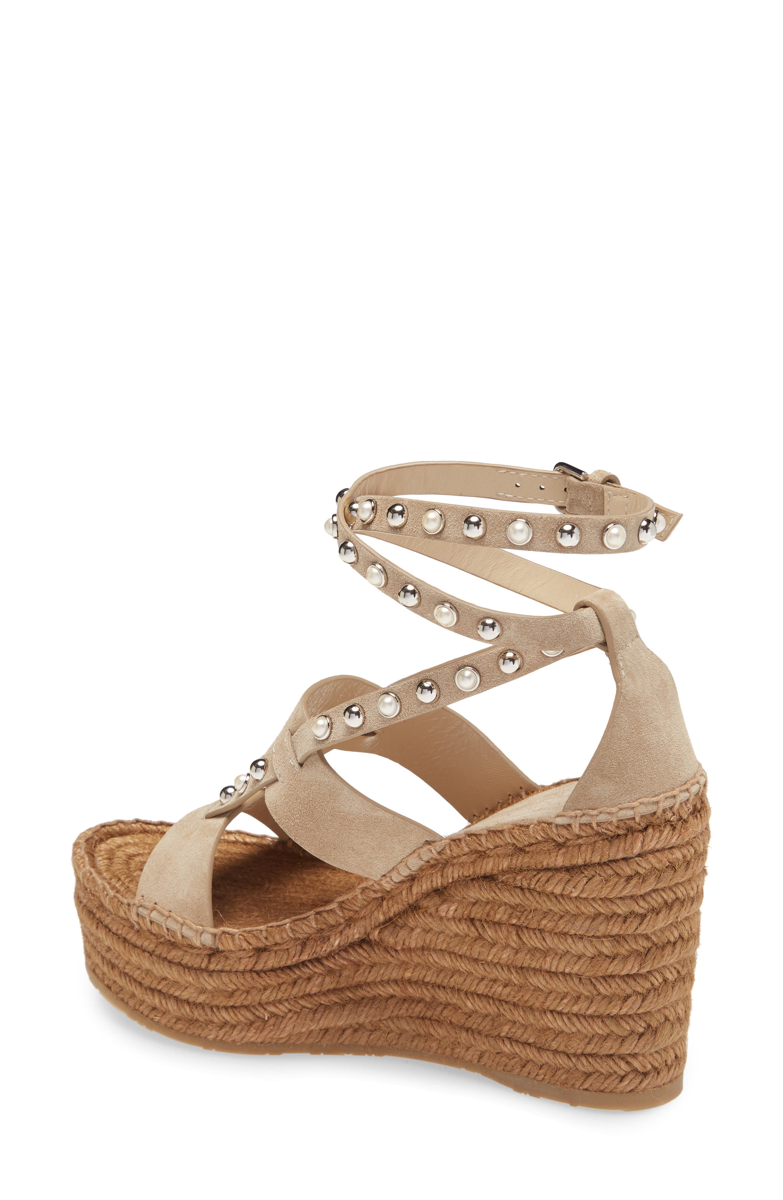 Jimmy Choo Danica Studded Espadrille Wedge Sandal, Alternate, color, 