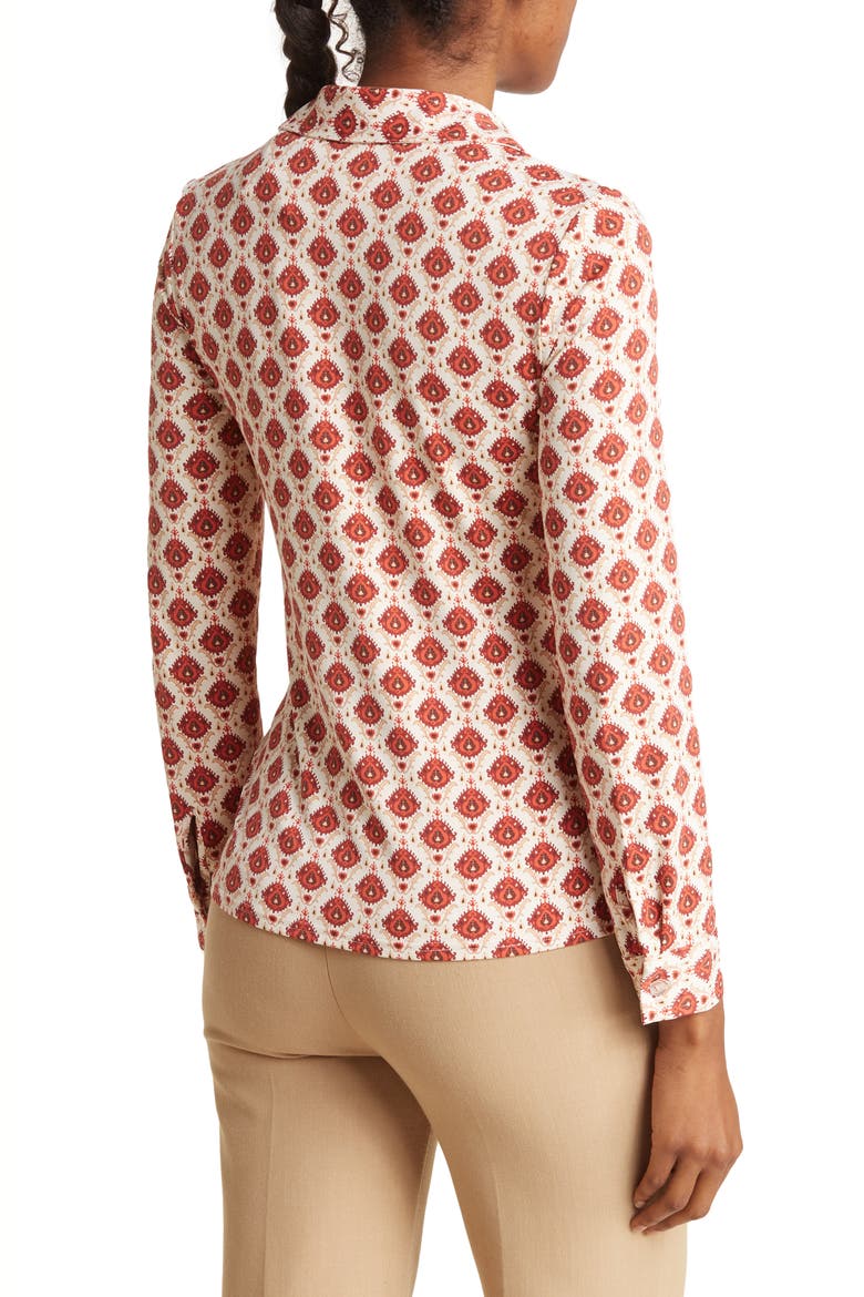 Carla Ruched Button-Up Blouse, Alternate, color, ROCOCO