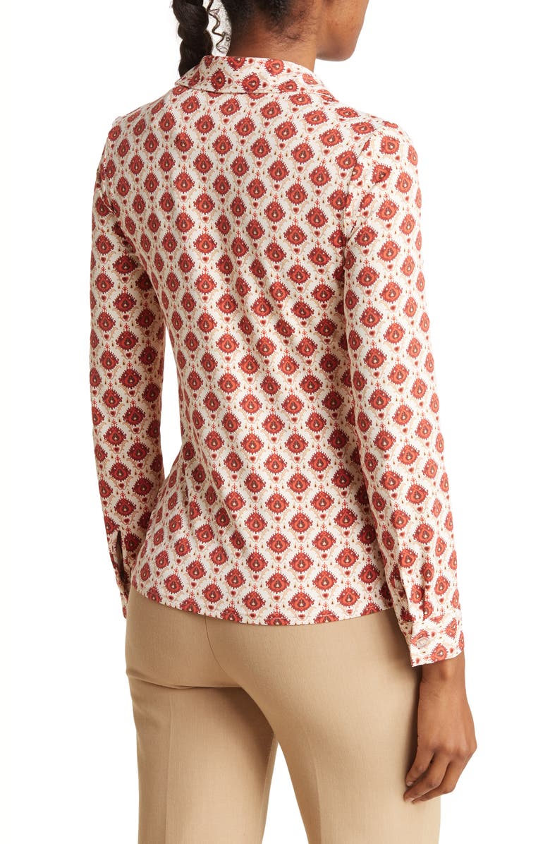 BY DESIGN Carla Ruched Button-Up Blouse, Alternate, color, Rococo