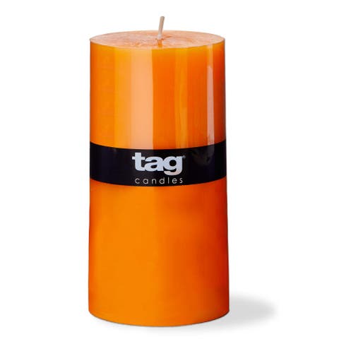 Color Studio Orange Pillar Candle 85 Hour Burn Time