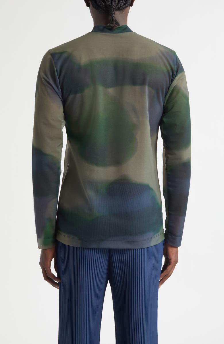 Homme Plissé Issey Miyake Dawn Sheer Shirt, Alternate, color, Gray