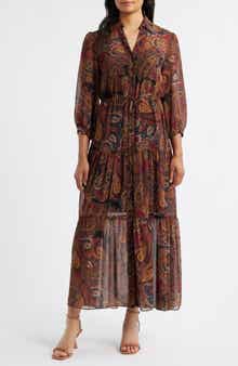 Julia Jordan Paisley Tiered Dress